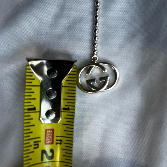 New Authentic Gucci 16” silver interlocking toggle bar Double G necklace - Picture 9 of 14